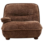 Кресло без подлокотников коричневое ну круглых деревянных ножках Loup Plush Armchair Brown варинант исполнения - 6 | Loft Concept в Сочи
