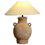 Настольная лампа керамическая с ручками и тканевым абажуром Eastern Tale варинант исполнения - 2 | Loft Concept в Сочи