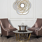 Стол журнальный коричневый на золотом основании Symphony of the Earth варинант исполнения - 2 | Loft Concept в Сочи