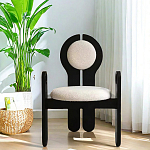 Стул черный из дерева с круглой спинкой Chair in Neoclassical Style варинант исполнения - 2 | Loft Concept в Сочи