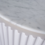 Тумба под телевизор белая овальная с мраморной столешницей Thoroughbass варинант исполнения - 3 | Loft Concept в Сочи