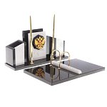 Настольный письменный набор из мрамора и змеевика с гербом России Marble Accessory варинант исполнения - 2 | Loft Concept в Сочи