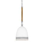 Подвесной светильник белый колоколообразный с декоративной обмоткой из веревки Hinkley варинант исполнения - 1 | Loft Concept в Сочи