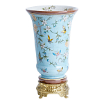 Ваза из голубого фарфора с бронзовыми элементами Blue Garden варинант исполнения - 2 | Loft Concept в Сочи