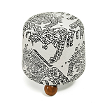 Пуф Wakonda с Круглыми ножками Черно-Белый орнамент варинант исполнения - 2 | Loft Concept в Сочи