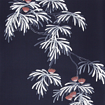 Обои ручная роспись Silk Tree Special Colourway on Empire Blue dyed silk варинант исполнения - 1 | Loft Concept в Сочи