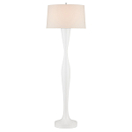 Торшер белый с тканевым абажуром на деревянном основании Graceful Silhouette варинант исполнения - 3 | Loft Concept в Сочи