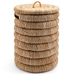 Плетеная корзина с крышкой из плетеного бананового дерева Zuwena Wicker Basket варинант исполнения - 1 | Loft Concept в Сочи