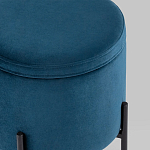 Синий пуф на черных ножках SANJAY варинант исполнения - 4 | Loft Concept в Сочи