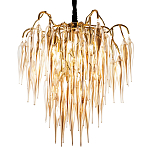 Люстра со стеклянными подвесками янтарного цвета Ambre Glass Chandelier 70 варинант исполнения - 1 | Loft Concept в Сочи