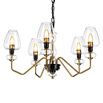  Люстра с 5-ю стеклянными плафонами в форме бокалов и угловыми кронштейнами Elstead Lighting варинант исполнения - 1 | Loft Concept в Сочи