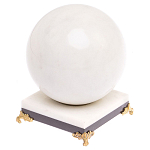 Шар декоративный на подставке из натурального камня Мрамор Белый Natural Stone Spheres 11 см варинант исполнения - 1 | Loft Concept в Сочи