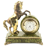 Часы настольные бронзовые с декором в виде коня Horse Stone Clock варинант исполнения - 3 | Loft Concept в Сочи