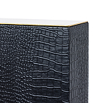 Настольная лампа с черным основанием из текстурированной кожи и белым абажуром Noir Allure  варинант исполнения - 3 | Loft Concept в Сочи