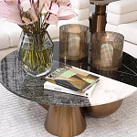 Дизайнерский журнальный стол с круглой столешницей на 3-х геометрических ножках Lehumod варинант исполнения - 2 | Loft Concept в Сочи