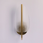 Бра с изогнутым рельефным плафоном Textured Glass варинант исполнения - 3 | Loft Concept в Сочи