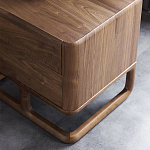 Прикроватный деревянный столик с 2-мя ящиками Moon Walnut Furniture варинант исполнения - 5 | Loft Concept в Сочи