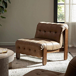 Кресло с деревянным каркасом и обивкой из кожи Medieval Furniture варинант исполнения - 2 | Loft Concept в Сочи