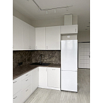 Угловой кухонный гарнитур белый и столешница под мрамор Gene Kitchen Set варинант исполнения - 4 | Loft Concept в Сочи