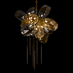 Люстра подвесная со стеклянными плафонами из дымчатого и золотистого с шестью вертикальными подвесками Gilded Mirage  варинант исполнения - 4 | Loft Concept в Сочи