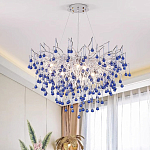 Люстра с синими стеклянными подвесками в форме капель FAIRYTREE Light варинант исполнения - 2 | Loft Concept в Сочи