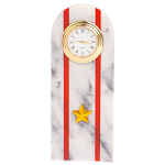 Часы погон МВД подарочные настольные из натурального камня Мрамор Military Clock варинант исполнения - 4 | Loft Concept в Сочи