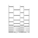 Стеллаж прямой ассиметричный с полками и 4-мя дверцами ARYA BOOKCASE WHITE варинант исполнения - 1 | Loft Concept в Сочи