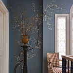 Обои ручная роспись Nara Original colourway on Summer Sky slub silk варинант исполнения - 1 | Loft Concept в Сочи