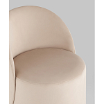 Пуф Loreen со спинкой вращающийся велюр молочный варинант исполнения - 2 | Loft Concept в Сочи