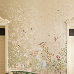Обои ручная роспись Temple Newsam White Gold gilded silk варинант исполнения - 3 | Loft Concept в Сочи