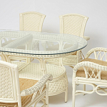Комплект обеденный из ротанга Eloise grand white варинант исполнения - 2 | Loft Concept в Сочи
