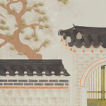 Обои ручная роспись The Art of Learning and Steps for the Flowers by Teo Yang Original colourway on Icefield India tea paper варинант исполнения - 2 | Loft Concept в Сочи