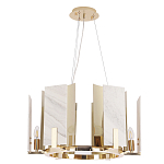 Люстра подвесная круглая с мраморными прямоугольными вставками и золотым основанием Диаметр 55 см Marble square Chandelier варинант исполнения - 2 | Loft Concept в Сочи