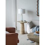 Столик приставной с круглой столешницей Textured Cream Table варинант исполнения - 6 | Loft Concept в Сочи