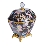 Шкатулка черного цвета с цветочной росписью Eden Garden варинант исполнения - 4 | Loft Concept в Сочи