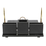 Настольный письменный набор из камня лемезит с гербом России Royal Accessory варинант исполнения - 3 | Loft Concept в Сочи