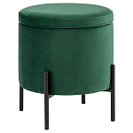 Зеленый пуф на черных ножках SANJAY варинант исполнения - 1 | Loft Concept в Сочи