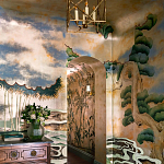 Обои ручная роспись Bamboo River Blossom Original colourway on Deep Rich Gold gilded paper with pearlescent antiquing варинант исполнения - 1 | Loft Concept в Сочи