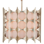 Люстра овальной формы с фактурным серебряным каркасом и тканевым абажуром Silver Honeycomb варинант исполнения - 2 | Loft Concept в Сочи