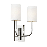 Бра с прямоугольным основанием и 2-мя белыми цилиндрическими льняными абажурами Feiss варинант исполнения - 1 | Loft Concept в Сочи