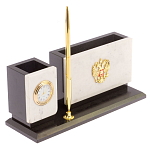 Настольный письменный набор из мрамора с часами и ручкой Marble Accessory варинант исполнения - 2 | Loft Concept в Сочи