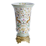 Ваза из фарфора на бронзовом основании Turquoise Blooming Garden варинант исполнения - 2 | Loft Concept в Сочи