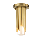 Потолочный светильник латунного цвета с цилиндрическим белым матовым плафоном Elstead Lighting варинант исполнения - 1 | Loft Concept в Сочи