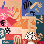 Обои ручная роспись в стиле Арт-деко Jazz Original colourway on painted silk with embroidery варинант исполнения - 2 | Loft Concept в Сочи