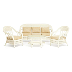 Комплект уличной мебели из ротанга Clara белый варинант исполнения - 1 | Loft Concept в Сочи