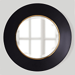 Чёрное настенное зеркало с золотым кантом Porunalia варинант исполнения - 2 | Loft Concept в Сочи