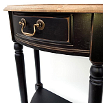 Консоль полукруглая из массива березы с ящиком и полкой в стиле прованс Vintage варинант исполнения - 3 | Loft Concept в Сочи