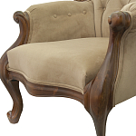 Кресло с мягкой обивкой из светло-коричневого велюра на 4-х деревянных ножках Evelyn Classical Armchair варинант исполнения - 4 | Loft Concept в Сочи