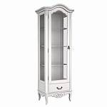 Витрина белая однодверная из массива бука с 4-мя полками и ящиком White Provence варинант исполнения - 2 | Loft Concept в Сочи