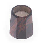 Подсвечник из натурального камня обсидиан со свечой Stone Candlestick варинант исполнения - 2 | Loft Concept в Сочи